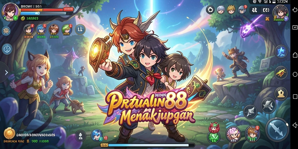 Screenshot BROWIN88 menunjukkan karakter Anime dalam aksi seru.