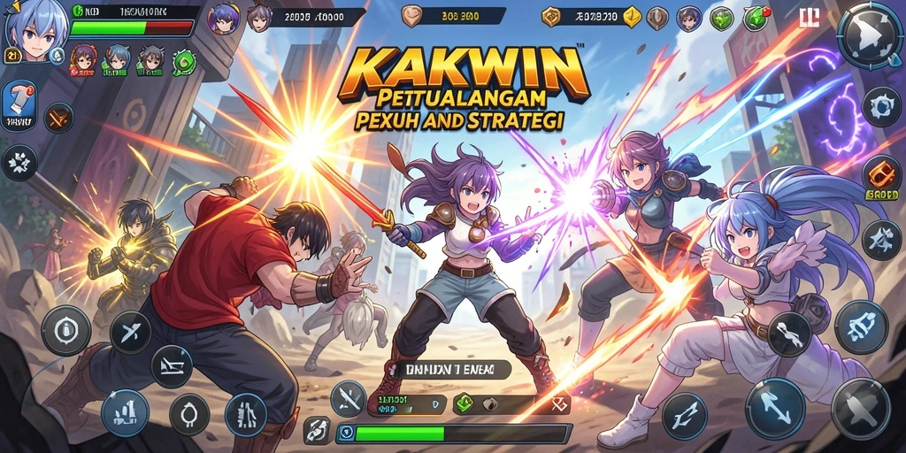 Screenshot KAKWIN menunjukkan pertarungan epik di dunia anime.